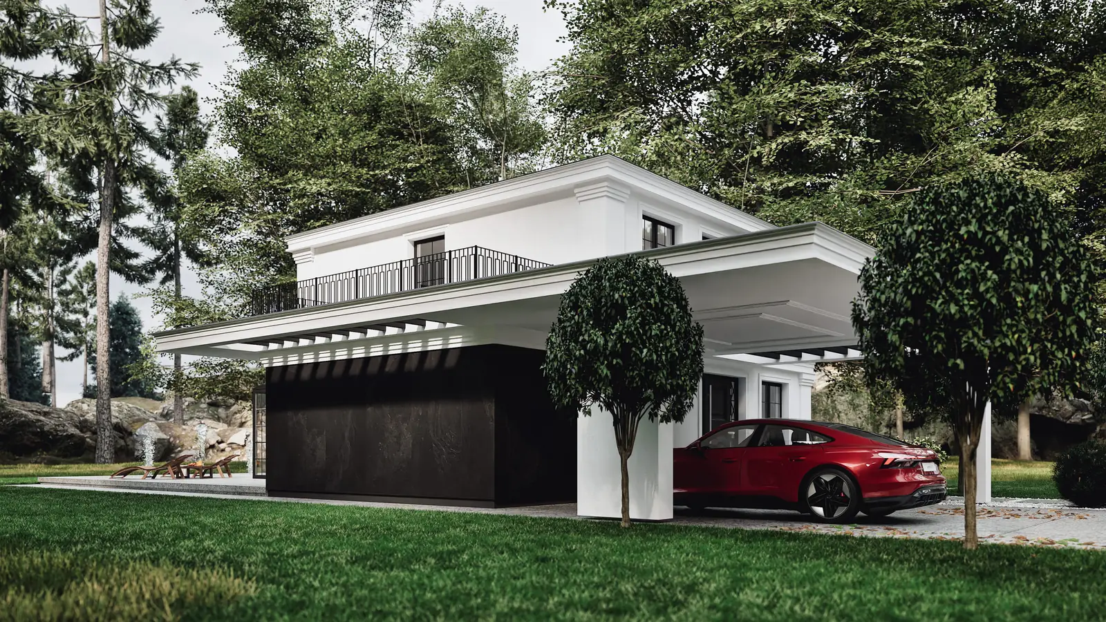 Rezydencja 162 m² — wiata garażowa
