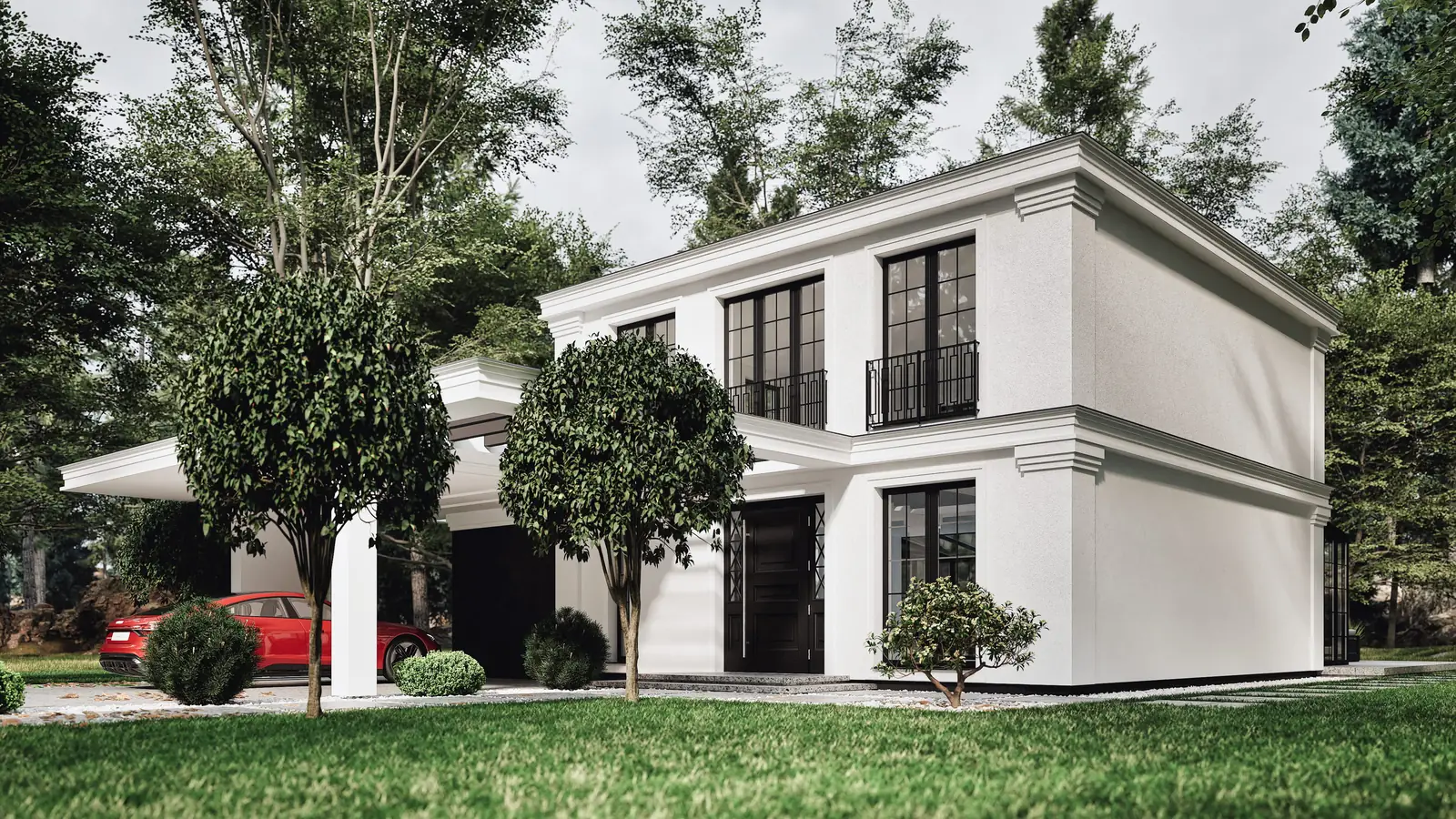 Rezydencja 162 m² — widok od strony ogrodu